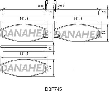 Danaher DBP745 - Гальмівні колодки, дискові гальма autocars.com.ua