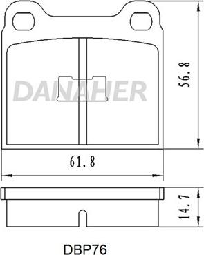 Danaher DBP76 - Гальмівні колодки, дискові гальма autocars.com.ua