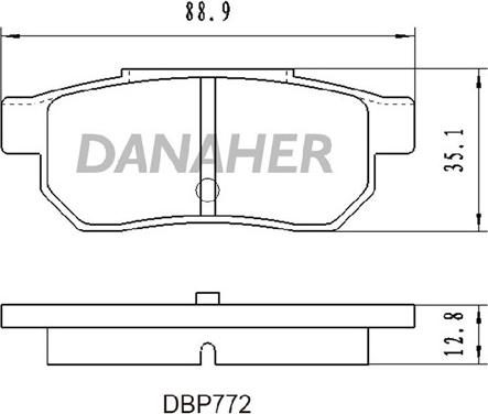 Danaher DBP772 - Тормозные колодки, дисковые, комплект autodnr.net