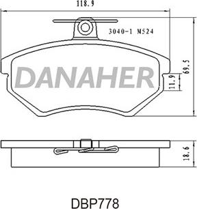 Danaher DBP778 - Гальмівні колодки, дискові гальма autocars.com.ua