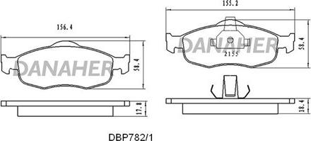 Danaher DBP782/1 - Гальмівні колодки, дискові гальма autocars.com.ua