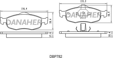 Danaher DBP78/2 - Гальмівні колодки, дискові гальма autocars.com.ua
