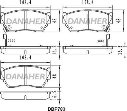 Danaher DBP783 - Тормозные колодки, дисковые, комплект autodnr.net