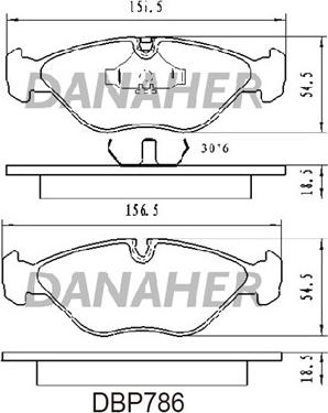 Danaher DBP786 - Гальмівні колодки, дискові гальма autocars.com.ua