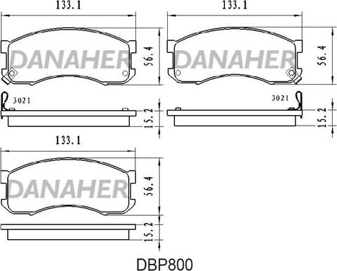 Danaher DBP800 - Гальмівні колодки, дискові гальма autocars.com.ua