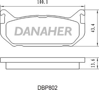 Danaher DBP802 - Гальмівні колодки, дискові гальма autocars.com.ua