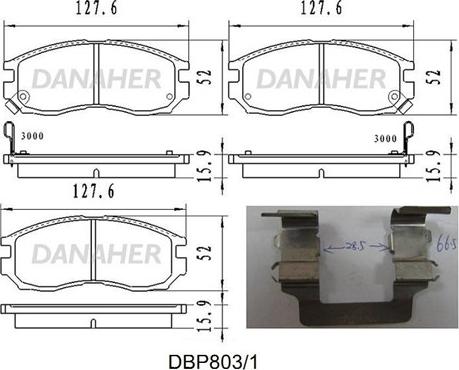 Danaher DBP803/1 - Тормозные колодки, дисковые, комплект autodnr.net