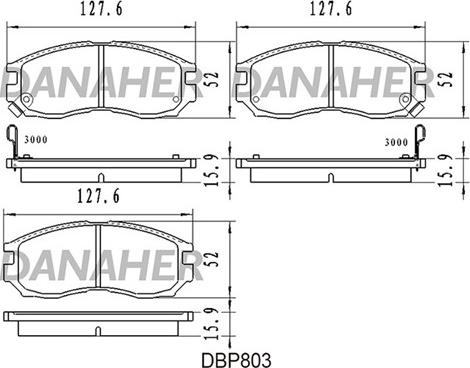 Danaher DBP803 - Гальмівні колодки, дискові гальма autocars.com.ua