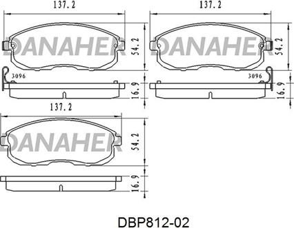 Danaher DBP812-02 - Гальмівні колодки, дискові гальма autocars.com.ua