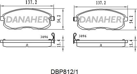 Danaher DBP812/1 - Гальмівні колодки, дискові гальма autocars.com.ua