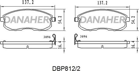 Danaher DBP812/2 - Гальмівні колодки, дискові гальма autocars.com.ua