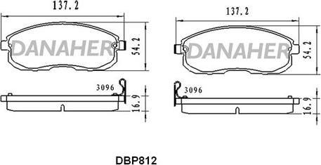 Danaher DBP812 - Гальмівні колодки, дискові гальма autocars.com.ua