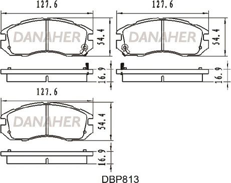 Danaher DBP813 - Тормозные колодки, дисковые, комплект autodnr.net