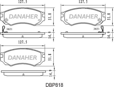 Danaher DBP818 - Гальмівні колодки, дискові гальма autocars.com.ua