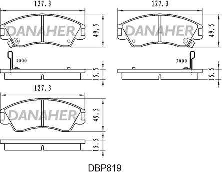 Danaher DBP819 - Гальмівні колодки, дискові гальма autocars.com.ua