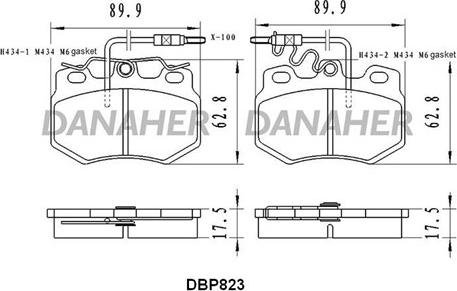 Danaher DBP823 - Тормозные колодки, дисковые, комплект autodnr.net