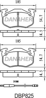 Danaher DBP825 - Гальмівні колодки, дискові гальма autocars.com.ua