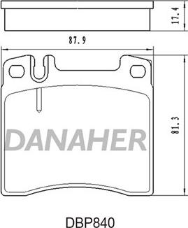 Danaher DBP840 - Гальмівні колодки, дискові гальма autocars.com.ua