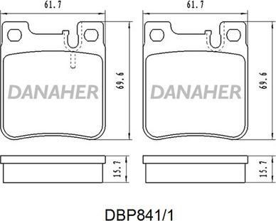 Danaher DBP841/1 - Гальмівні колодки, дискові гальма autocars.com.ua