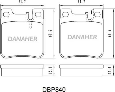 Danaher DBP841 - Тормозные колодки, дисковые, комплект autodnr.net