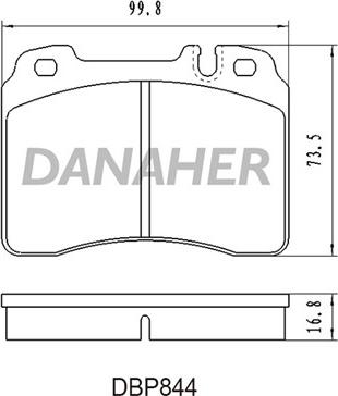 Danaher DBP844 - Гальмівні колодки, дискові гальма autocars.com.ua
