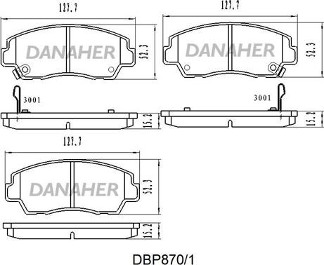 Danaher DBP870/1 - Гальмівні колодки, дискові гальма autocars.com.ua