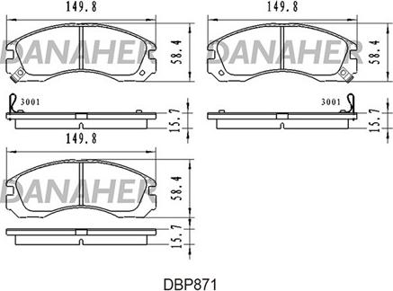Danaher DBP871 - Тормозные колодки, дисковые, комплект autodnr.net