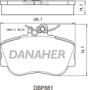 Danaher DBP881 - Гальмівні колодки, дискові гальма autocars.com.ua