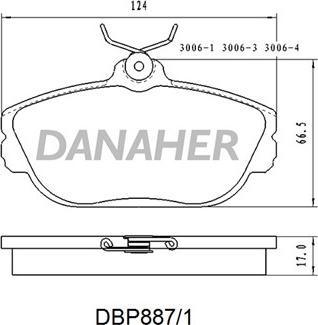 Danaher DBP887/1 - Гальмівні колодки, дискові гальма autocars.com.ua