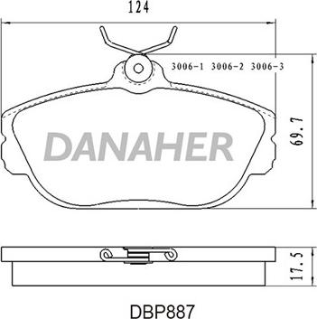 Danaher DBP887 - Гальмівні колодки, дискові гальма autocars.com.ua