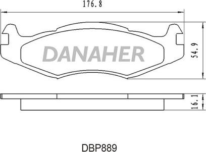 Danaher DBP889 - Гальмівні колодки, дискові гальма autocars.com.ua