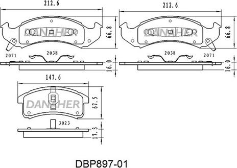 Danaher DBP897-01 - Гальмівні колодки, дискові гальма autocars.com.ua