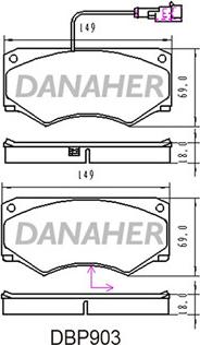 Danaher DBP903 - Гальмівні колодки, дискові гальма autocars.com.ua