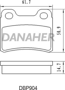 Danaher DBP904 - Гальмівні колодки, дискові гальма autocars.com.ua