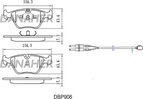 Danaher DBP906 - Гальмівні колодки, дискові гальма autocars.com.ua