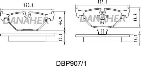 Danaher DBP907/1 - Тормозные колодки, дисковые, комплект autodnr.net