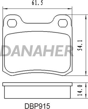 Danaher DBP915 - Гальмівні колодки, дискові гальма autocars.com.ua