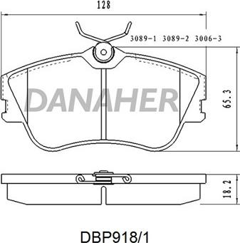 Danaher DBP918/1 - Гальмівні колодки, дискові гальма autocars.com.ua