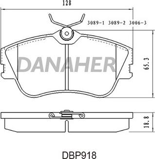 Danaher DBP918 - Гальмівні колодки, дискові гальма autocars.com.ua