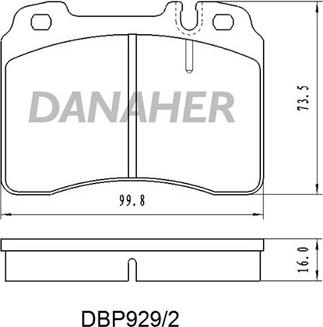 Danaher DBP929/2 - Гальмівні колодки, дискові гальма autocars.com.ua