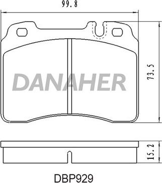 Danaher DBP929 - Гальмівні колодки, дискові гальма autocars.com.ua