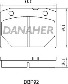 Danaher DBP92 - Гальмівні колодки, дискові гальма autocars.com.ua