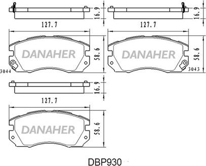 Danaher DBP930 - Тормозные колодки, дисковые, комплект autodnr.net