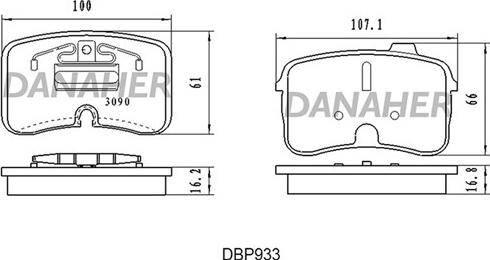 Danaher DBP933 - Гальмівні колодки, дискові гальма autocars.com.ua