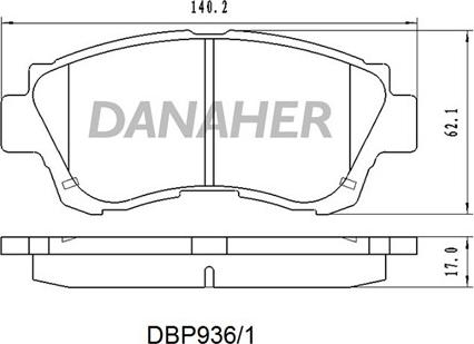 Danaher DBP936/1 - Гальмівні колодки, дискові гальма autocars.com.ua