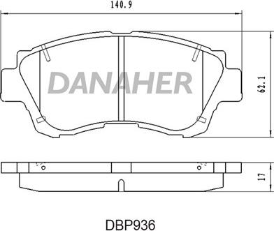 Danaher DBP936 - Гальмівні колодки, дискові гальма autocars.com.ua