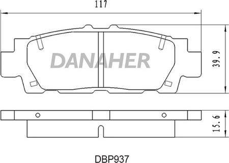 Danaher DBP937 - Гальмівні колодки, дискові гальма autocars.com.ua