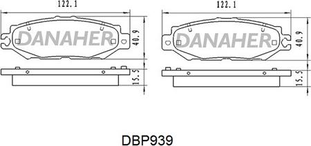 Danaher DBP939 - Гальмівні колодки, дискові гальма autocars.com.ua