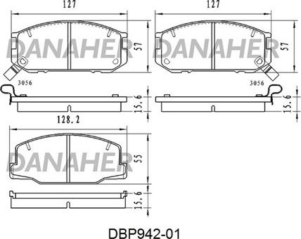 Danaher DBP942-01 - Гальмівні колодки, дискові гальма autocars.com.ua