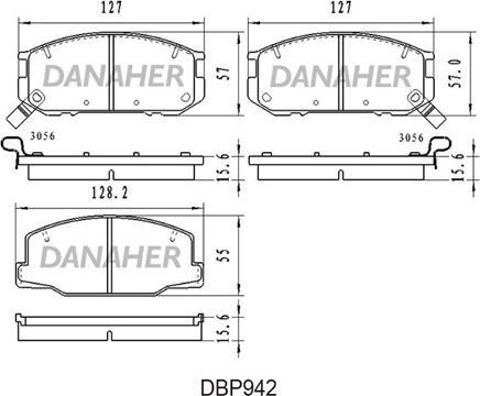 Danaher DBP942 - Гальмівні колодки, дискові гальма autocars.com.ua